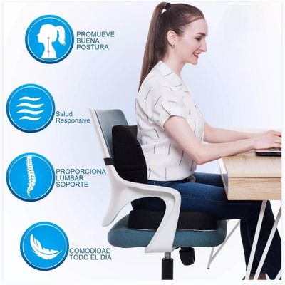 Imagen 2 del producto Cojín De Asiento De Gel Y Almohada De Soporte Lumbar Lavable