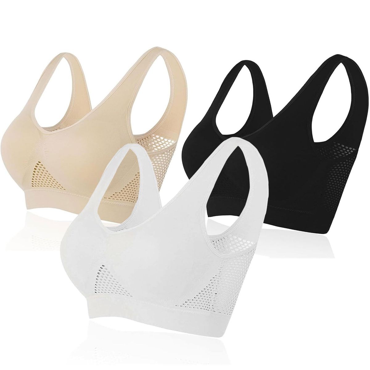 EVERSO - Pack 3 Sujetador Top Deportivo Peto Sostén Para Mujer