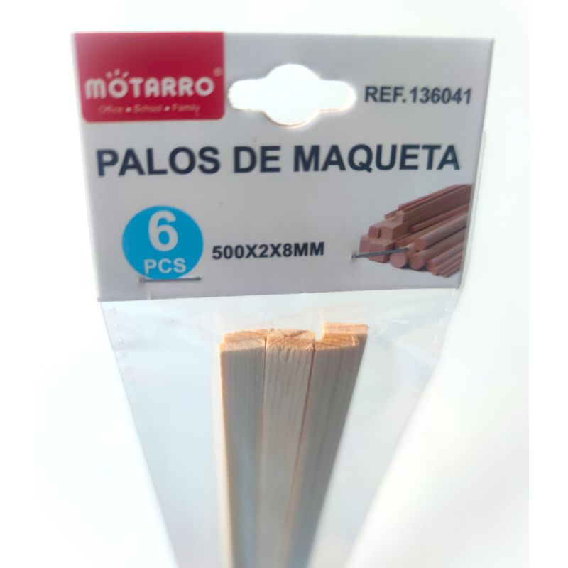 GENERICO - 3 Bolsas De Palos Para Maqueta/madera 50cm X 2mm X 8mm