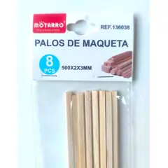 GENERICO - 3 Bolsas De Palos Para Maqueta/madera 50cm X 2mm X 3mm