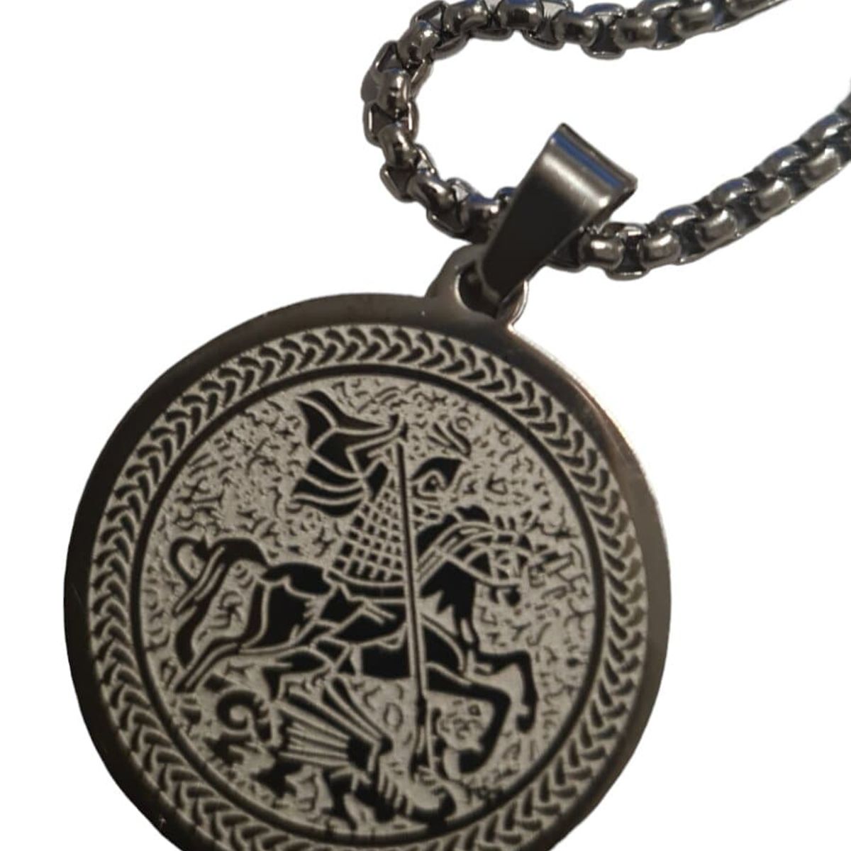 GENERICO - Collar San Jorge en Acero Inoxidable
