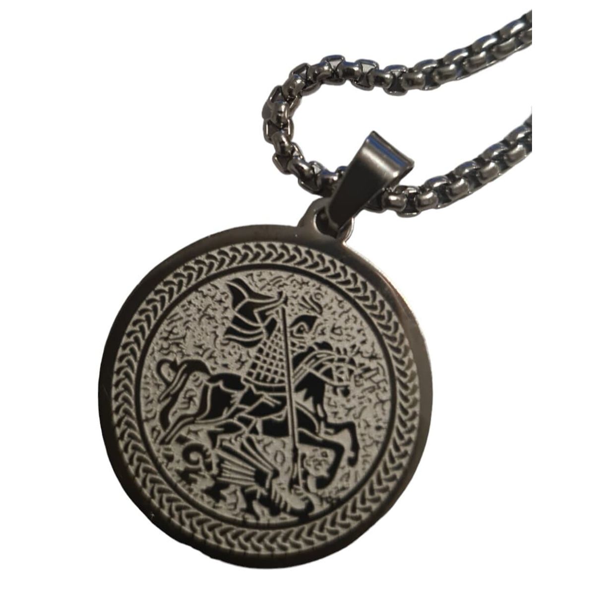 GENERICO - Collar San Jorge en Acero Inoxidable