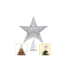 GENERICO - Estrella Arbol De Navidad Adorno Navideño Decoracion Plata