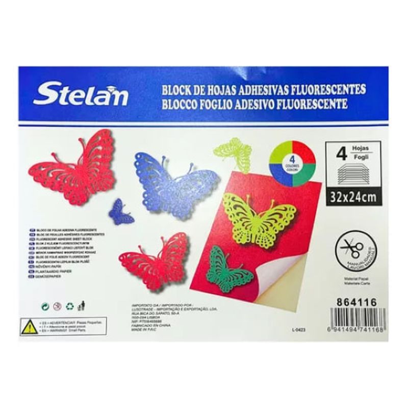 GENERICO - Block De Papel Adhesivo De Colores Fluorescentes 4 Hojas
