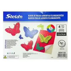 GENERICO - Block De Papel Adhesivo De Colores Fluorescentes 4 Hojas