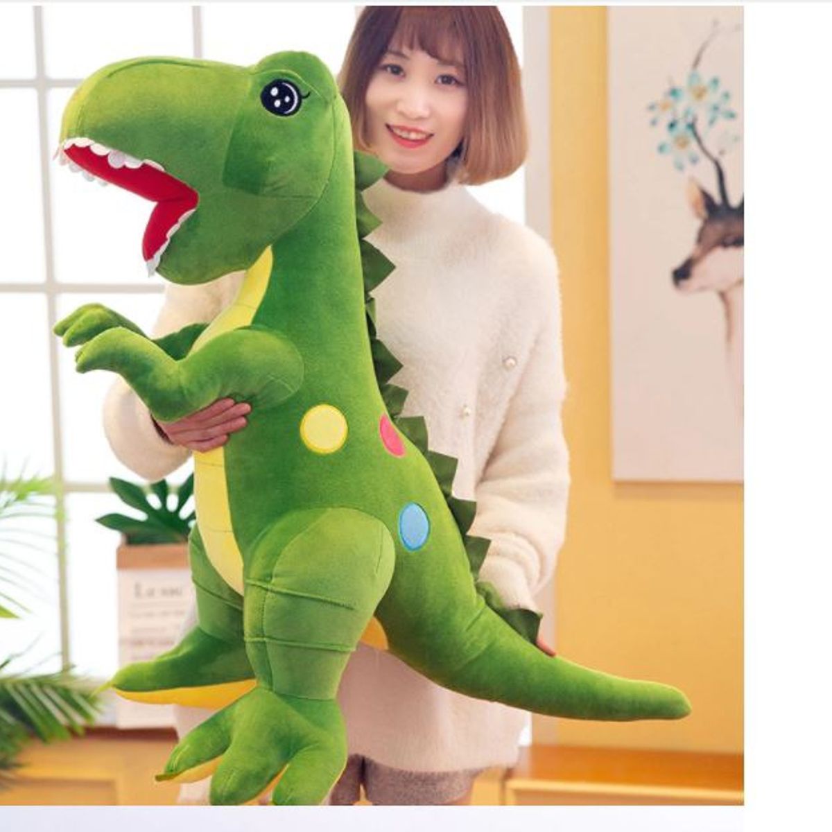 GENERICO - Peluche Dinosaurio Tiranosaurio Rex Gigante 60 Cms Musical