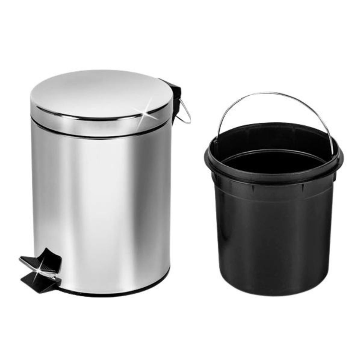 ALDAY - Basurero de Pedal de 12Litros en Acero Inoxidable