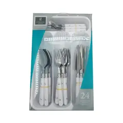 GIBSON HOME - Set De Cubiertos Casual Living 24 Piezas Blanco