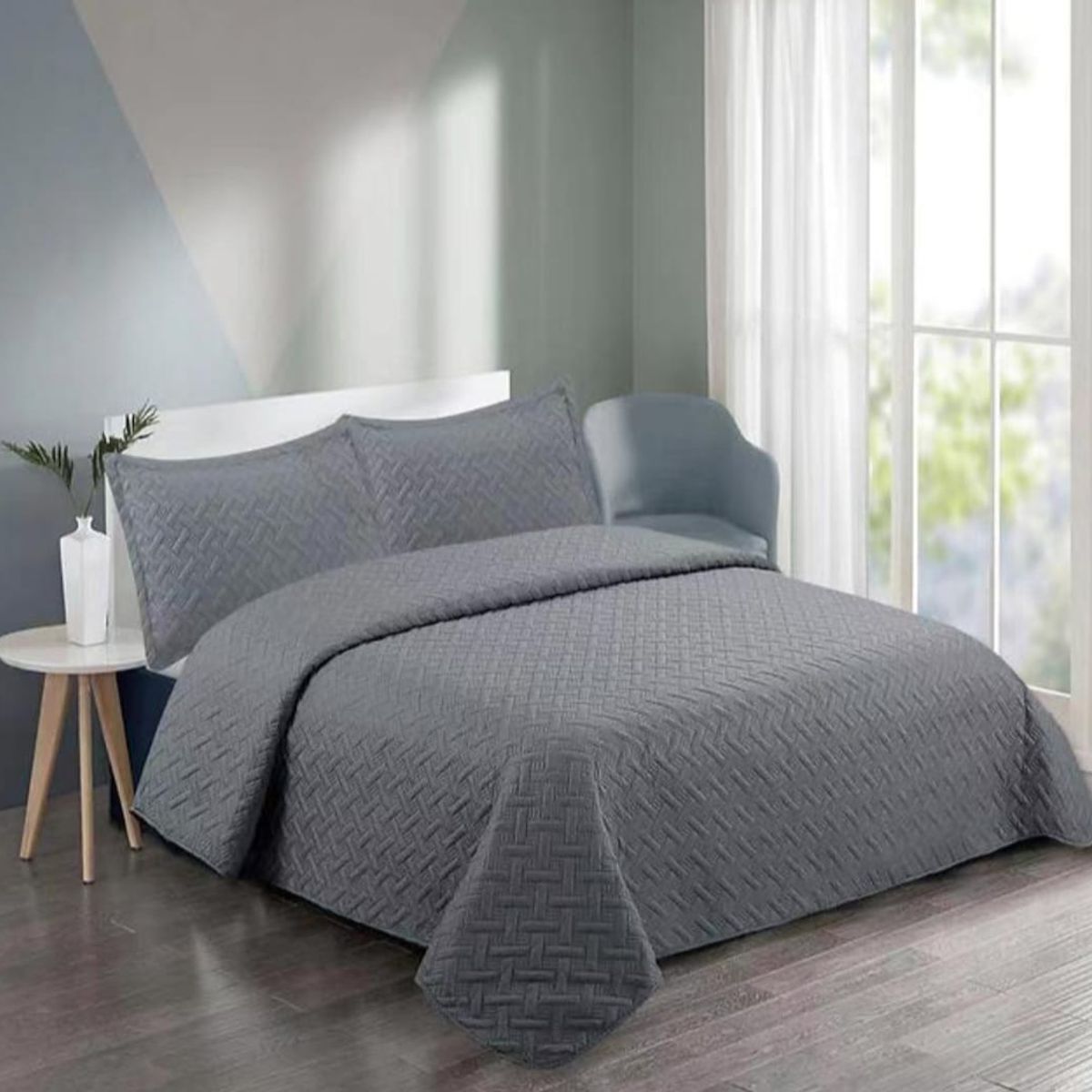 GENERICO - Cubrecama Quilt Unicolor King