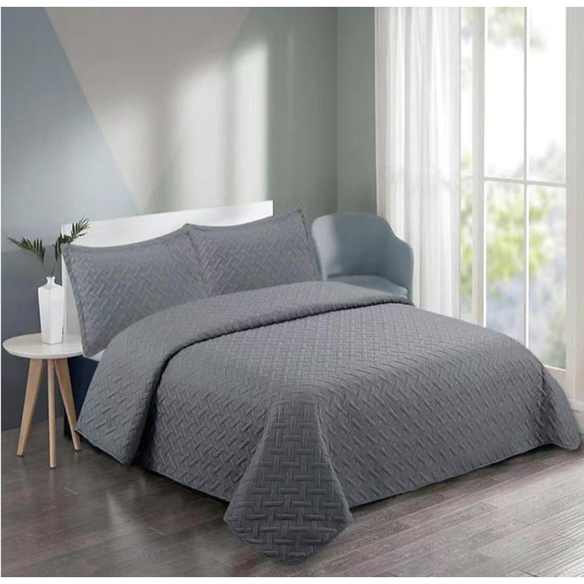 GENERICO - Cubrecama Quilt Unicolor King