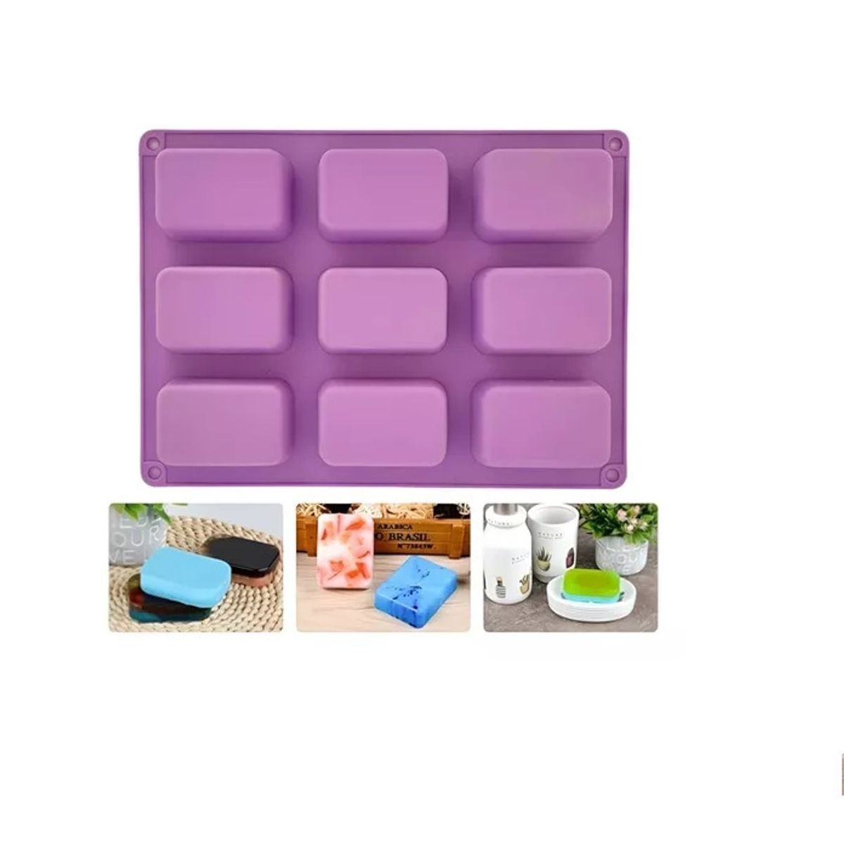 GENERICO - Molde Silicona Molde Jabon Artesanal Mole Barra 9cav