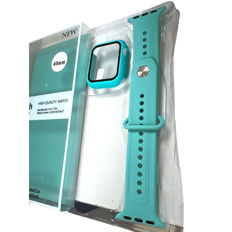 GENERICO - Correa  Carcasa compatible con apple watch Verde Agua 40mm