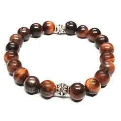 GENERICO - Pulsera Artesanal Ojo de Tigre Piedra Natural 8mm