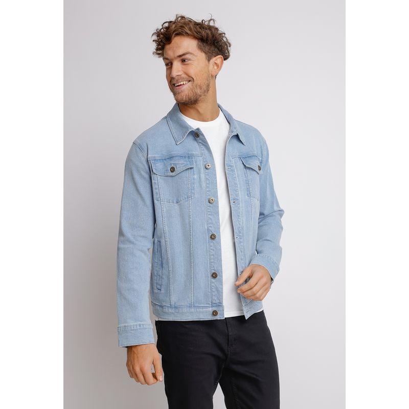 TRIAL - Chaqueta hombre Casual Slim Fit Tiana Algodón Celeste