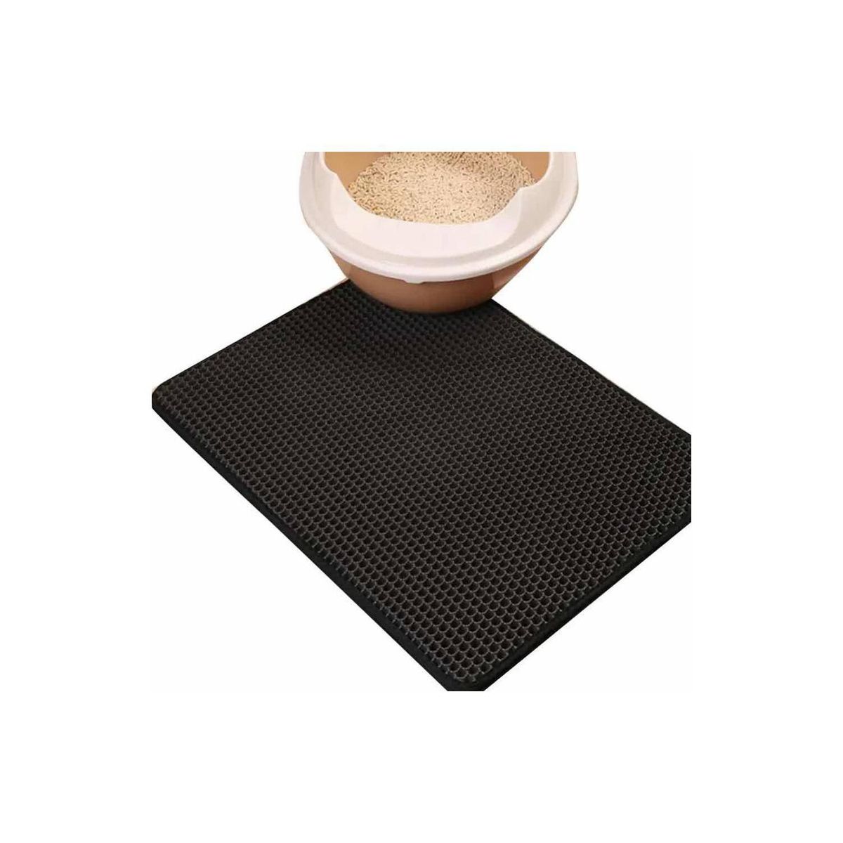 U BUY - Alfombra Atrapa Arena Para Gatos,  Arenero Mascotas  Negro