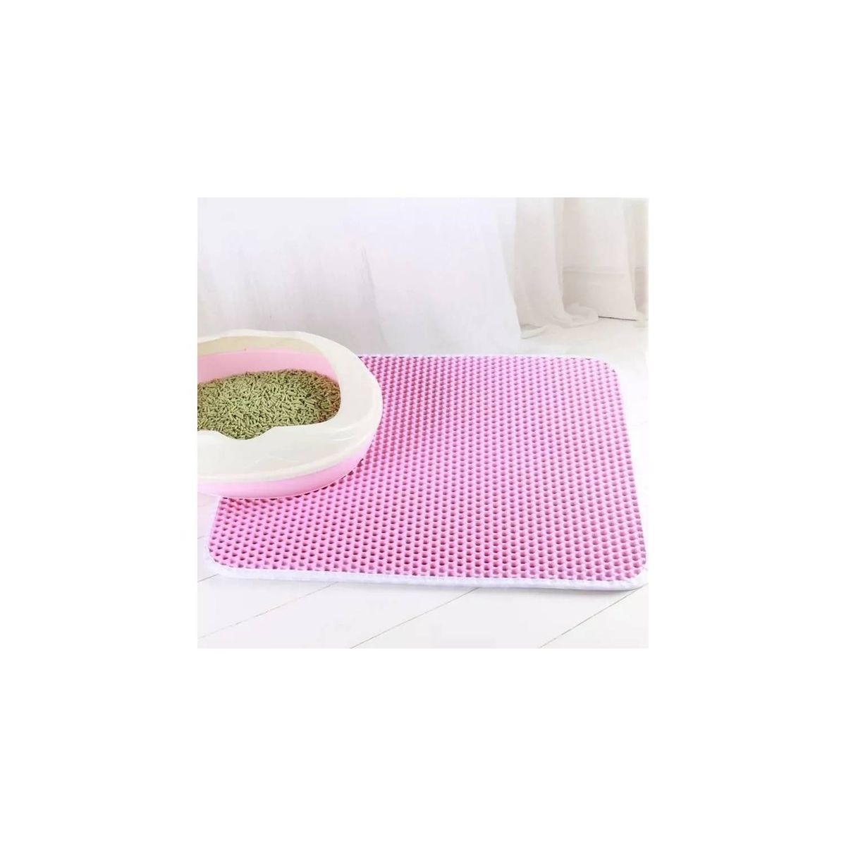 U BUY - Alfombra Arena Para Gatos Salida Arenero Mascotas Rosa