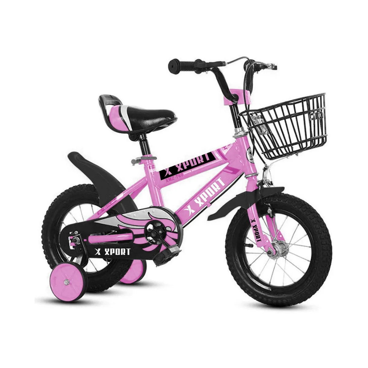 XPORT - Bicileta Infantil Xport aro 12 con ruedas de entrenamiento - Rosa