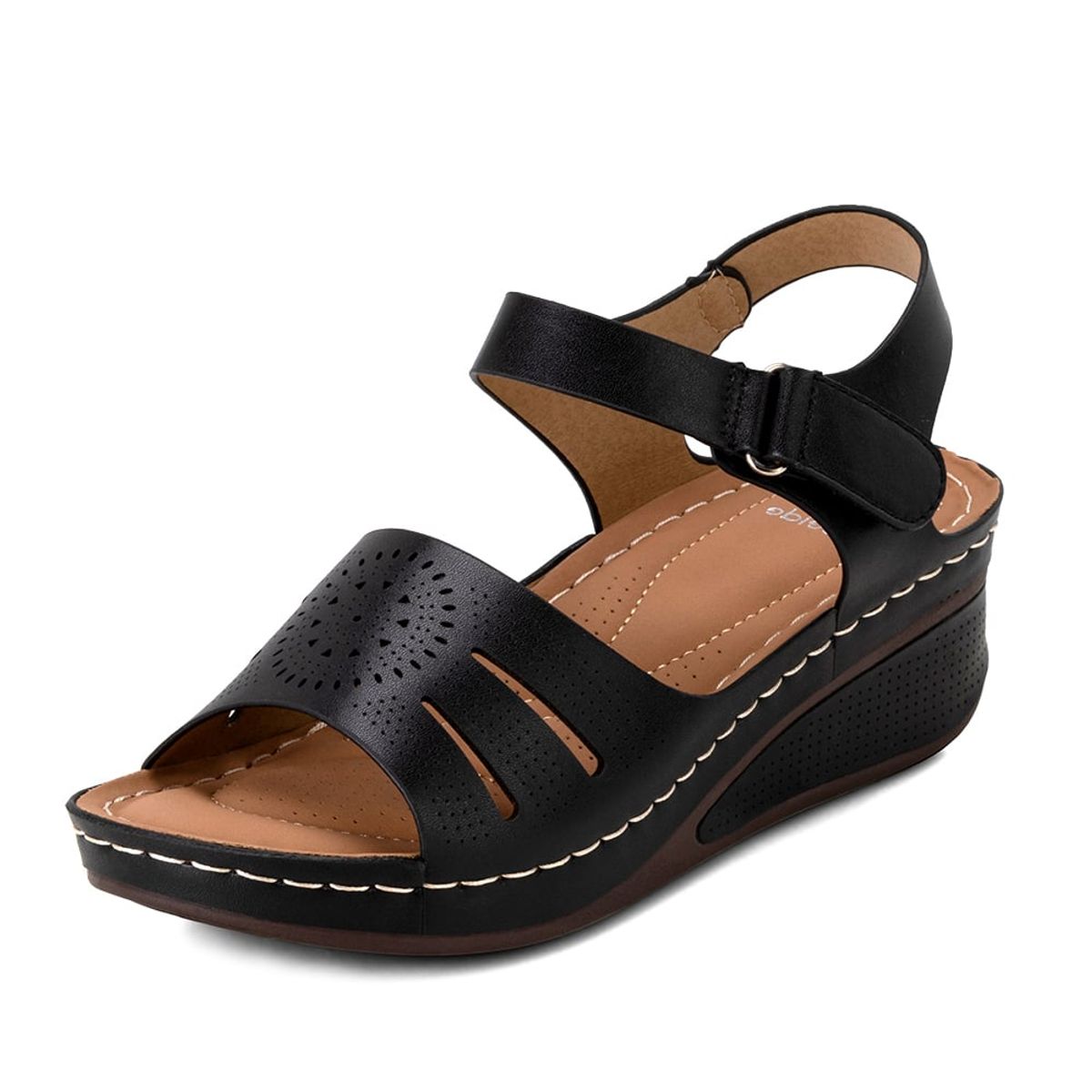 WEIDE - Sandalia Plataforma Negro Casual QIU325 Weide