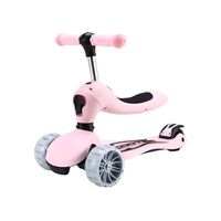 Monopatín Triciclo Infantil Convertible y Ajustable - Rosa