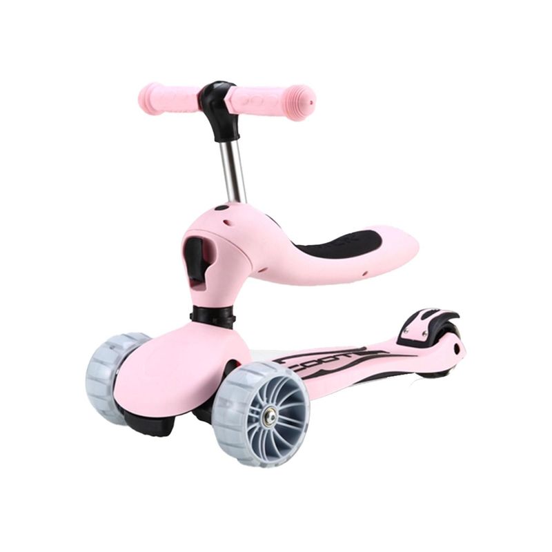 GLOBAL LATIN GROUP - Scooter Monopatín con asiento Convertible 3 en 1 - Rosa