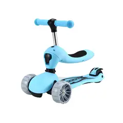 GLOBAL LATIN GROUP - Scooter Monopatín con asiento Convertible 3 en 1 - Azul