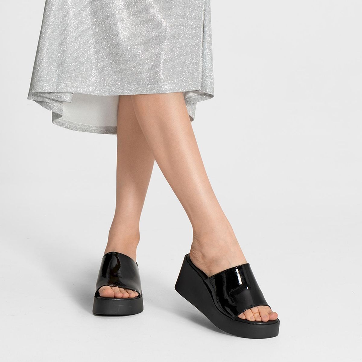 WEIDE - Sandalia Casual Plataforma Negra Mujer Weide QIU330