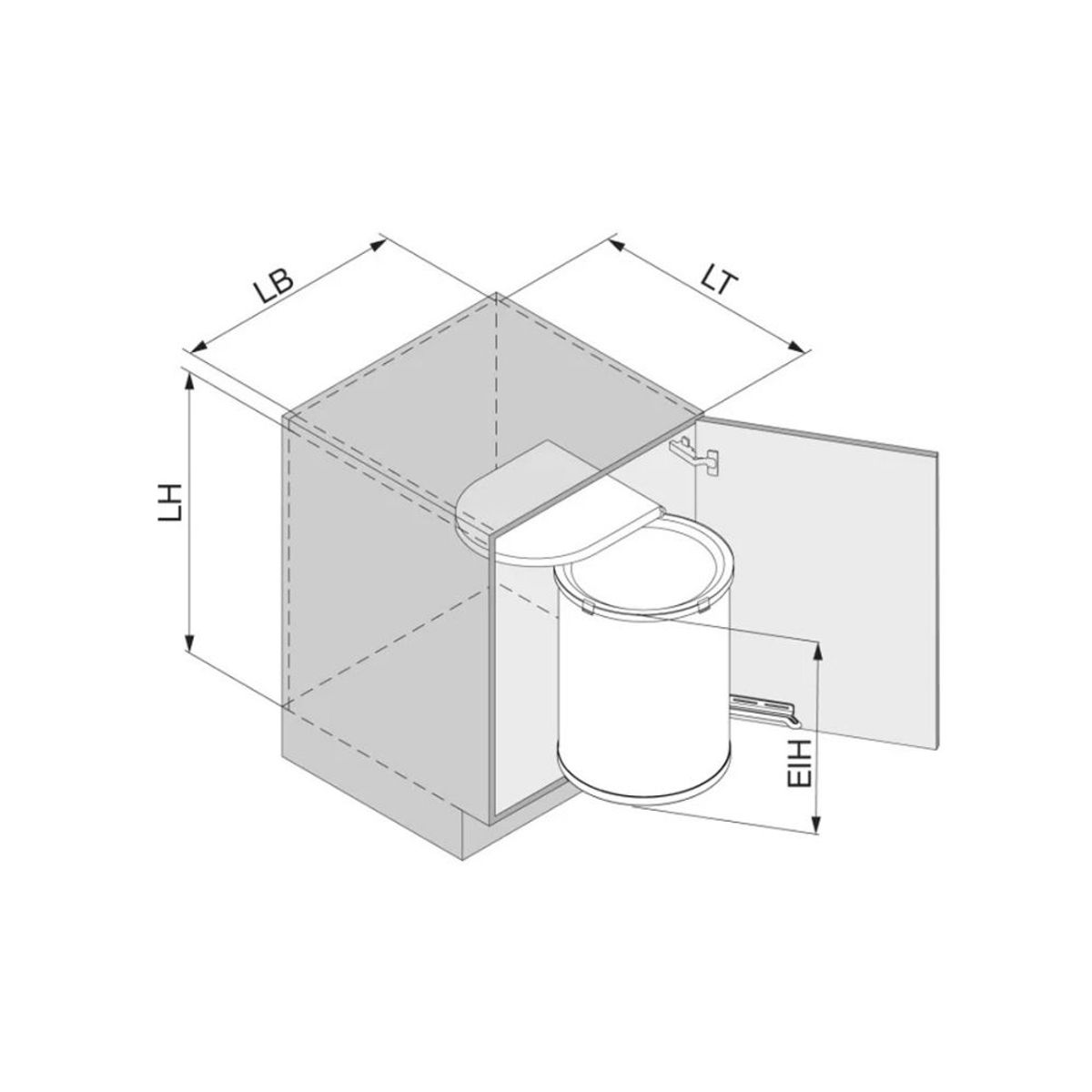 HBT - Basurero Mullboy 30 lts para Puerta 45 cm AGOFORM Antracita