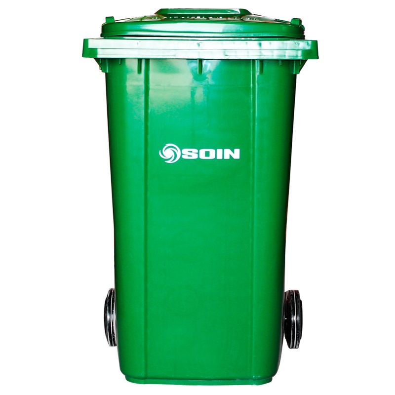 GENERICO - CONTENEDOR DE RESIDUOS PLASTICO CON RUEDAS VERDE 240 LTS.