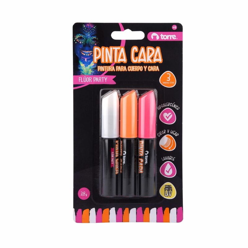 TORRE - Pinta carita Fluor Party 3 colores - Torre