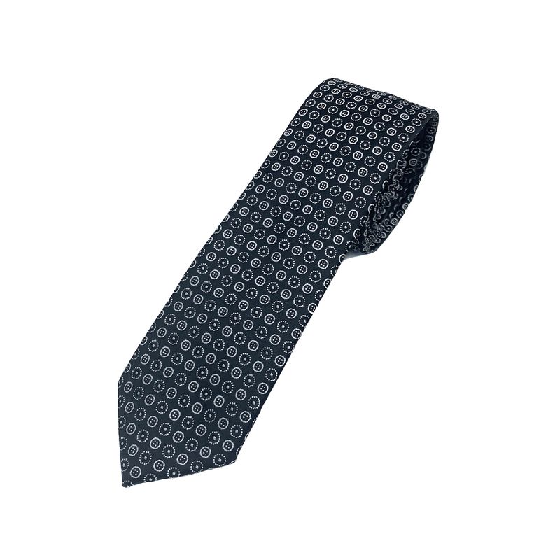 PHILIPPE SALVET - Corbata Microfibra Diseño Negro 6 cm