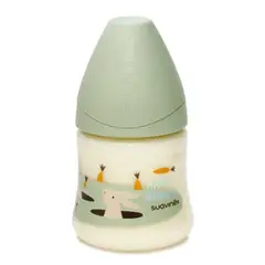 SUAVINEX - MAMADERA 150ML TETINA ANATÓMICA LATEX 0-6 MESES BUNNY VERDE