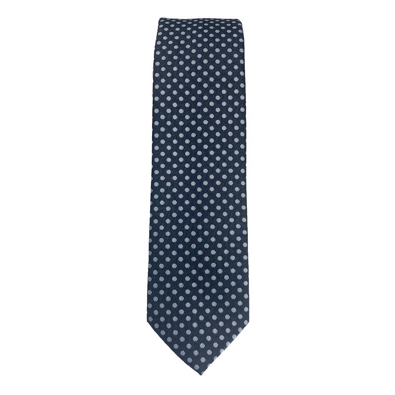 PHILIPPE SALVET - Corbata Microfibra Diseño Negro Punto Gris 6 cm