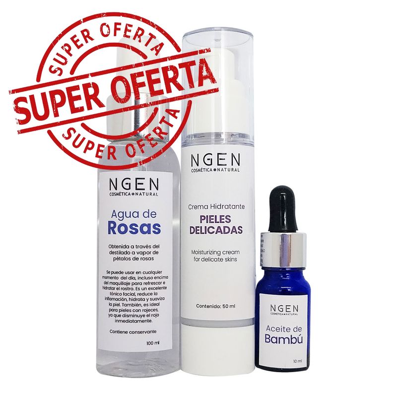 COSMETICA NATURAL NGEN - Crema Antirojez Air - Agua de Rosas - Aceite de bambú.