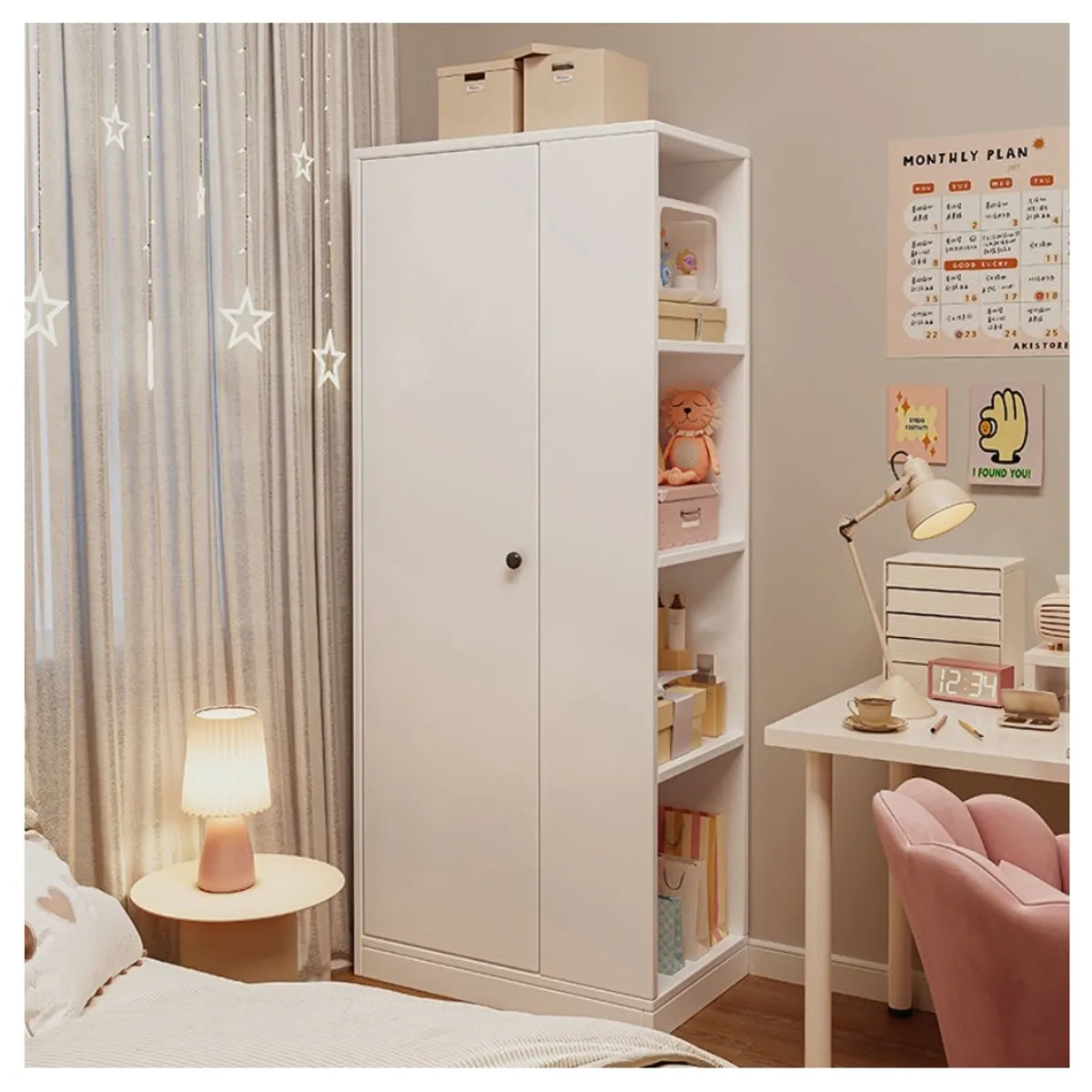 HOMER DESIGN - Closet Esquinero Armario Estante Organizador De Ropa 180cm