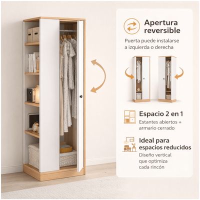 Imagen 2 del producto Closet Esquinero Armario Estante Organizador De Ropa 180cm