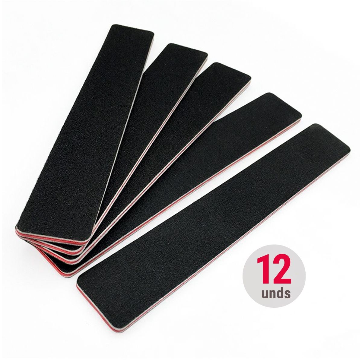 DDETALLES - Pack 12 limas negras rectangulares 100/180