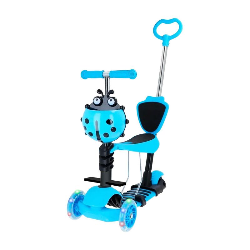 XPORT - Scooter Monopatín 5 en 1 y ruedas con luces - Azul