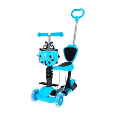 XPORT - Scooter Monopatín 5 en 1 y ruedas con luces - Azul