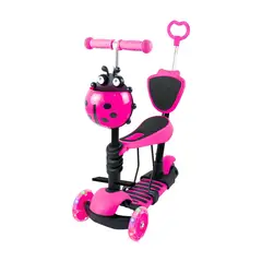 XPORT - Scooter Monopatín 5 en 1 y ruedas con luces - Rosa