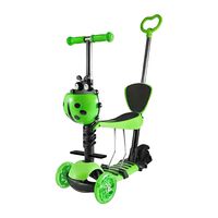 Scooter Monopatín 5 en 1 y ruedas con luces - Verde