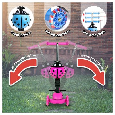Imagen 2 del producto Scooter Monopatín 5 en 1 y ruedas con luces - Verde