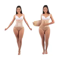 MODA KING - Faja body Originales Reloj de arena Beige