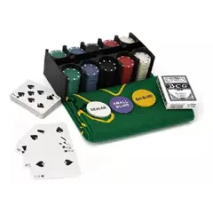 LISM - Set Poker 200 Fichas + Paño Black Jack Texas Holdem 204021