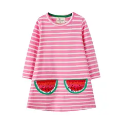 JUMP KIDS - Vestido Manga Larga Rosa Sandia