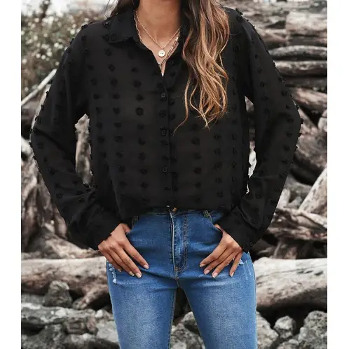 ARRAKASTA - Blusa abotonada punto suizo
