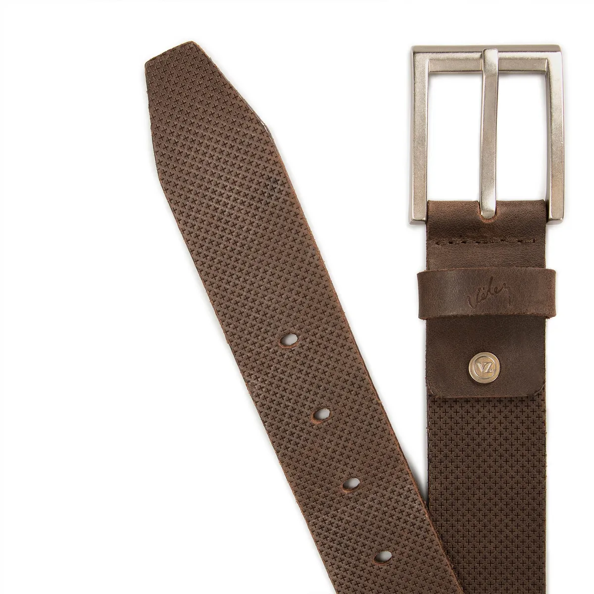 VELEZ - Vélez Cinturón Unifaz Kiat De Cuero Para Hombre Placa Café