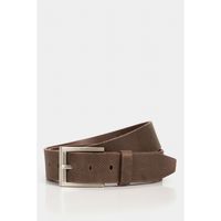 Vélez Cinturón Unifaz Kiat Cuero Hombre Grabado Placa Cruces Café