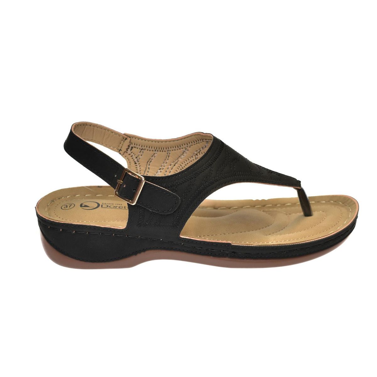DORETTE - Sandalia Mujer Casual 12624032 - Negro - Dorette