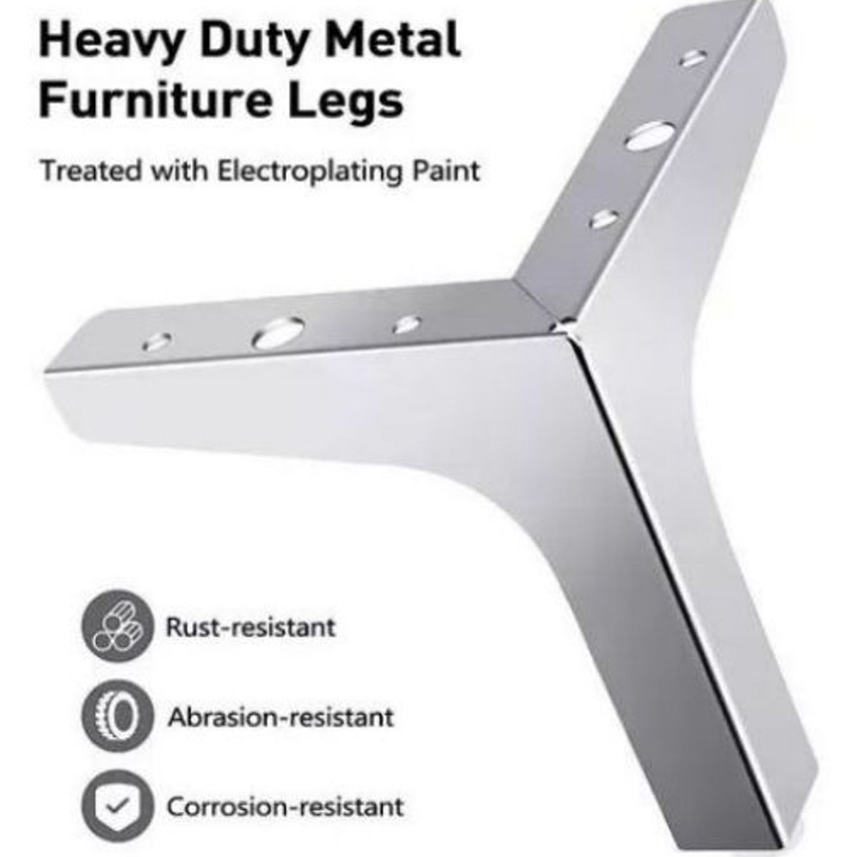 KUANGYE - Patas Metálicas Para Muebles, 14cm De Alto, Pack 4 Unidades