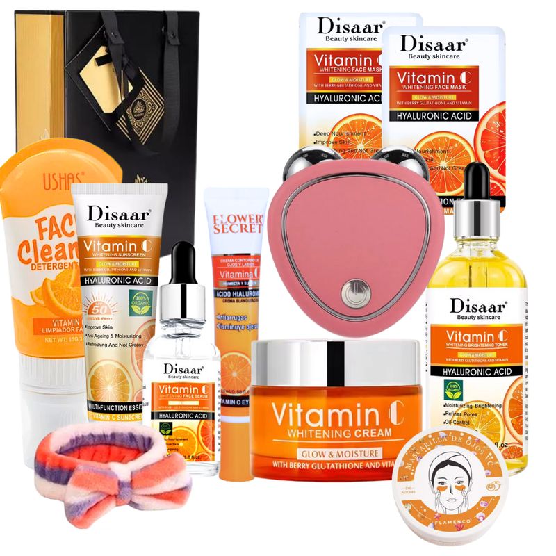 FLAMENCO - Kit SkinCare Cuidado Facial Vitamina C  Iluminadora Regalo.